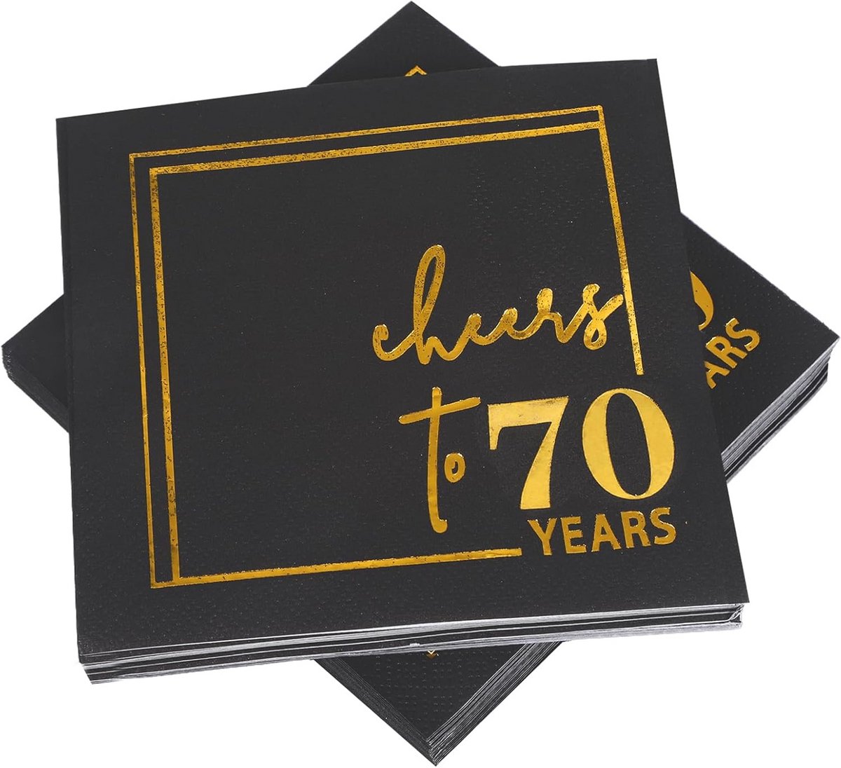 50 Luxe Zwart Gouden Servetten 70 Jaar Verjaardag Cocktail Decoratie