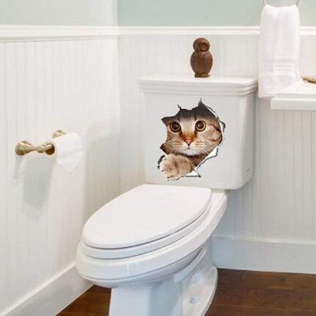 Leuke 3D Katten Toiletbril Stickers - Cartoon Decoratie voor Toiletzitting en Badkamer Muu