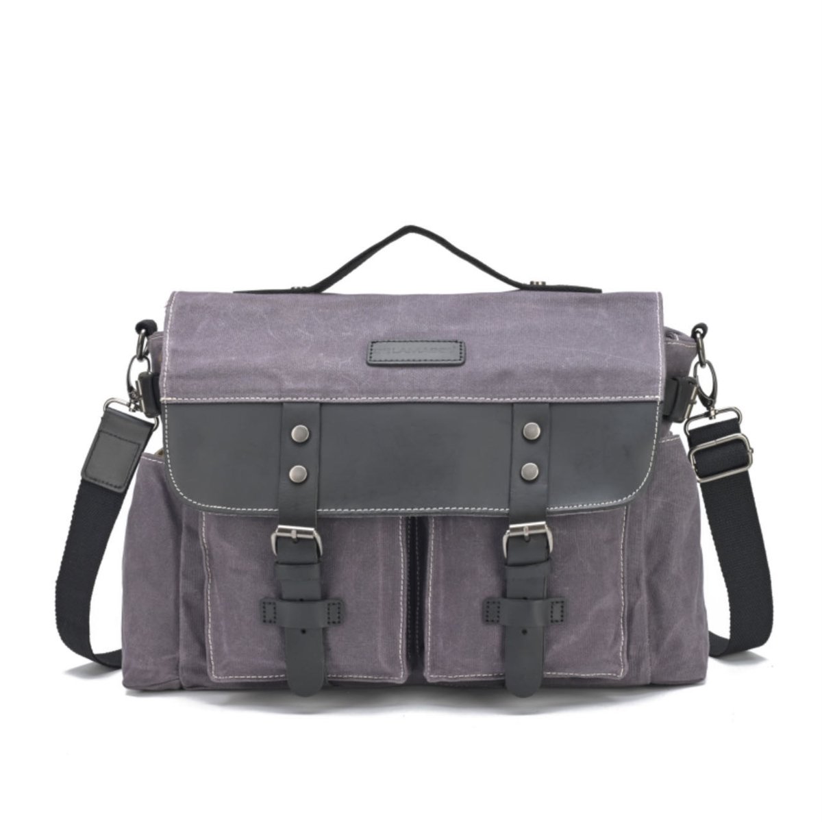 DE LAMASSU® Vintage Canvas Laptop Tas 15 inch – Motor en fiets Geschikt – Harde Achterkant – Messenger Bag – 40x28x10 cm
