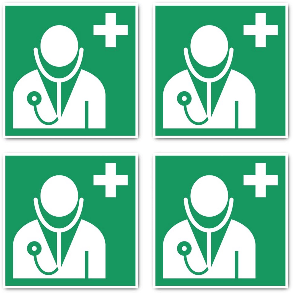 EHBO Sticker Met Kruis: Medisch Noodgeval Teken Conform ISO 7010, 25 cm