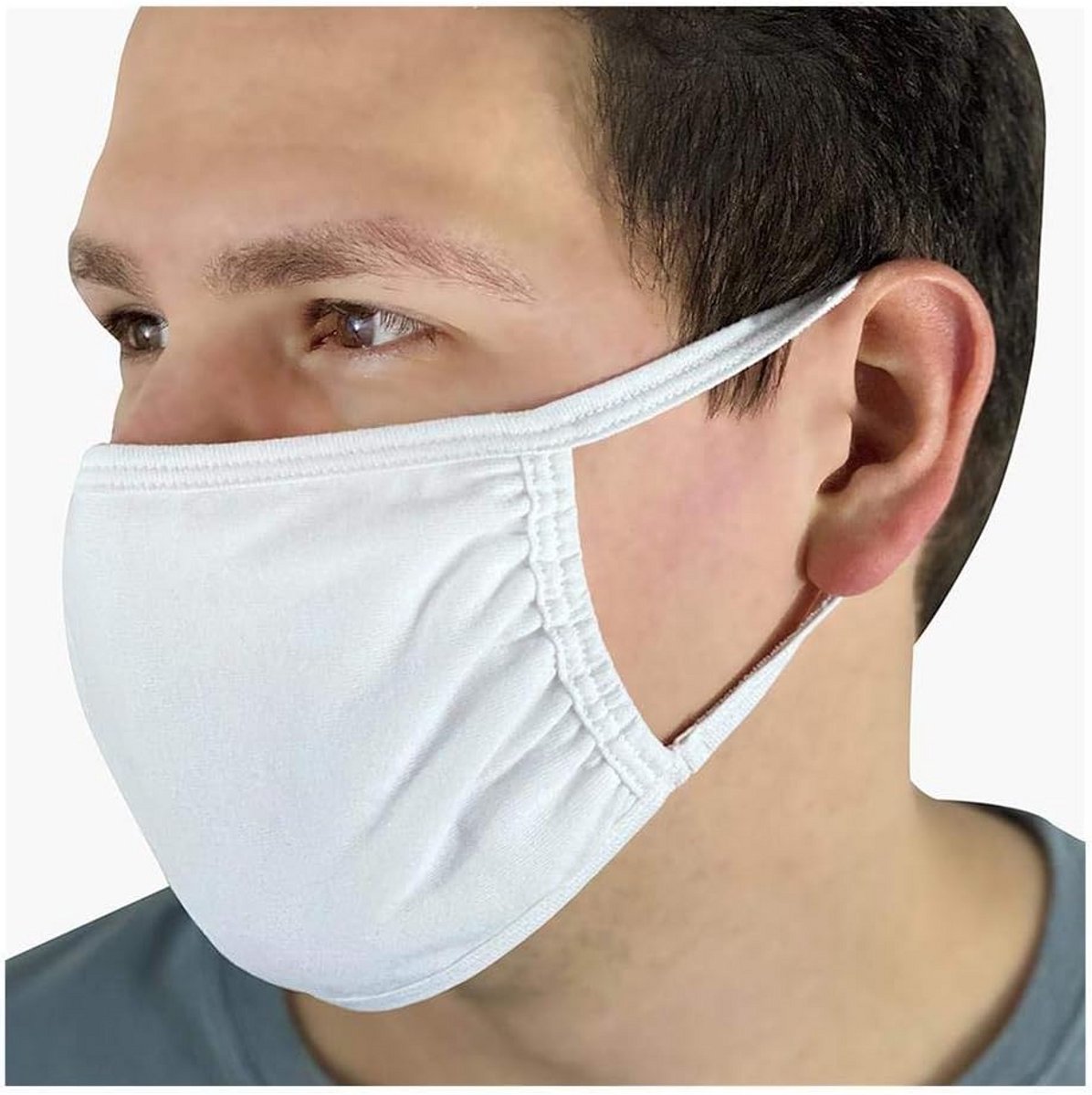 5x Herbruikbaar Mondkapje Katoen - Wasbaar Gezichtsmasker - Wit