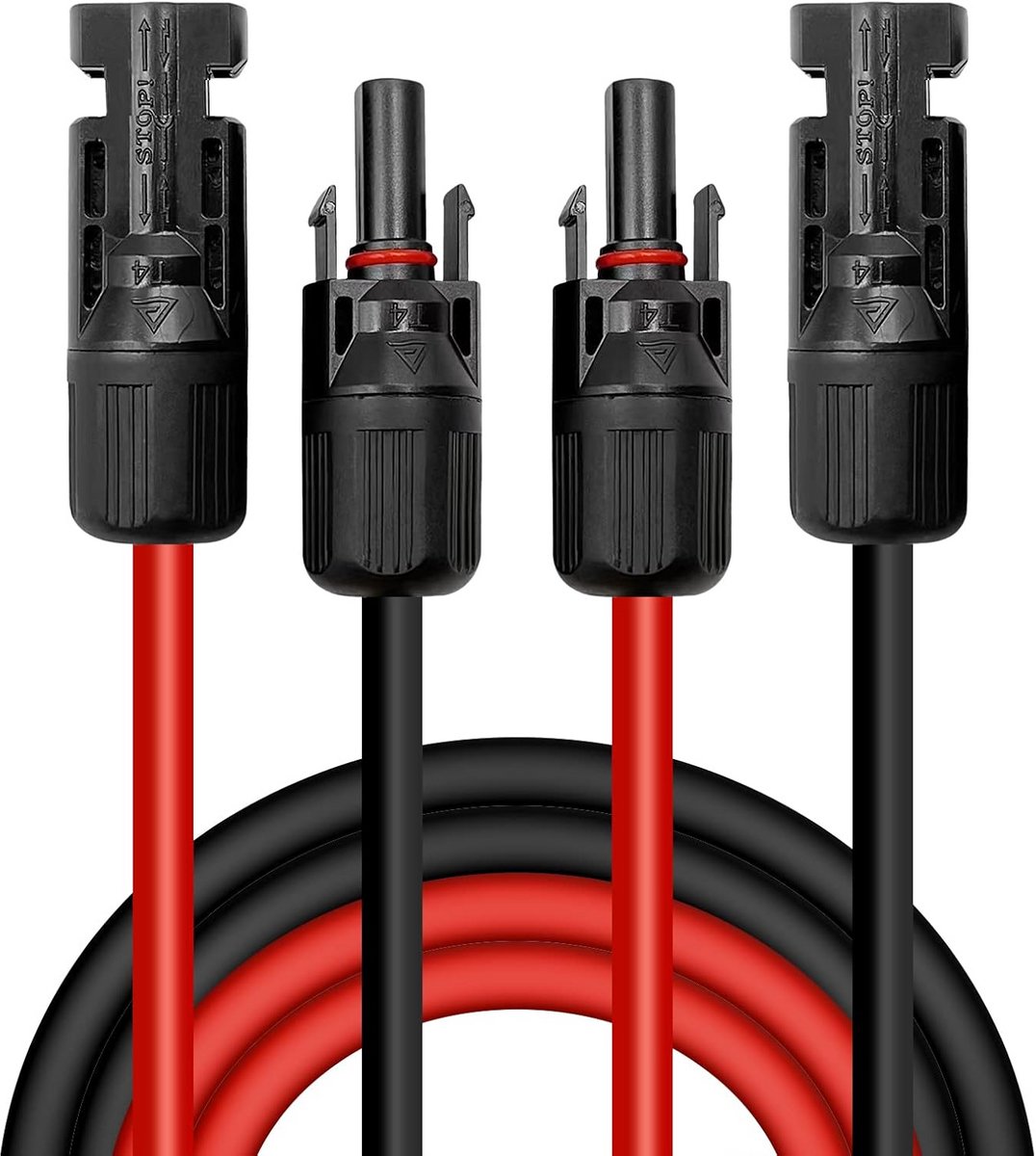 Zonnepaneel Verlengkabel 4mm² of 6mm² - Met Stekkers en Koppelingen - Leverbaar in 1, 2, 3 of 5 Meter