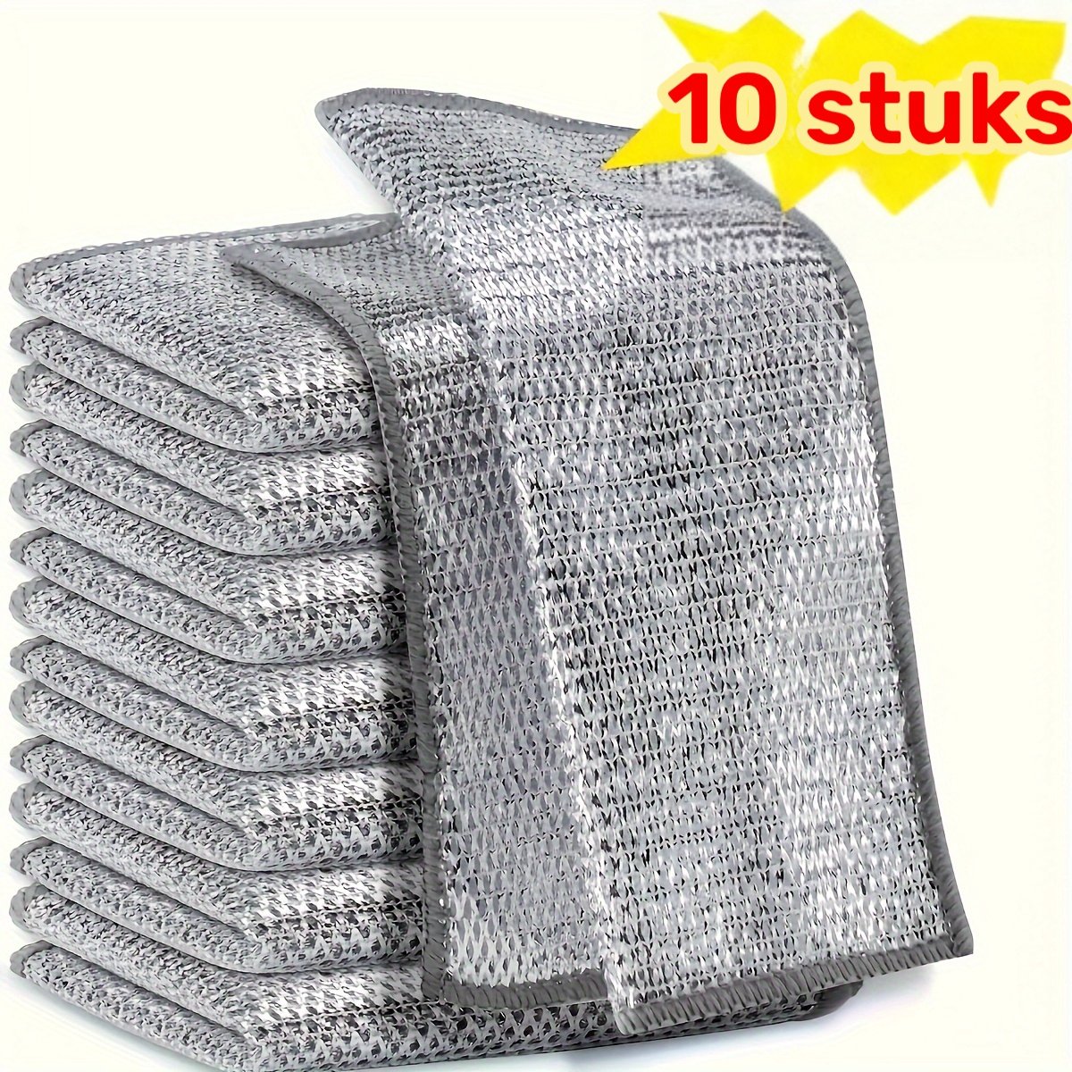Livé® Metalen Schuurdoek – 10 Stuks Microvezel Keuken Spons