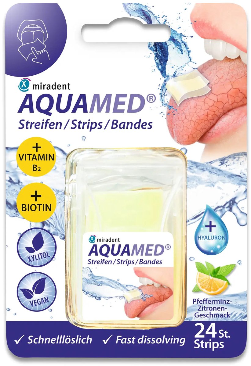 Miradent Strips tegen Droge Mond Aquamed - 24 stuks