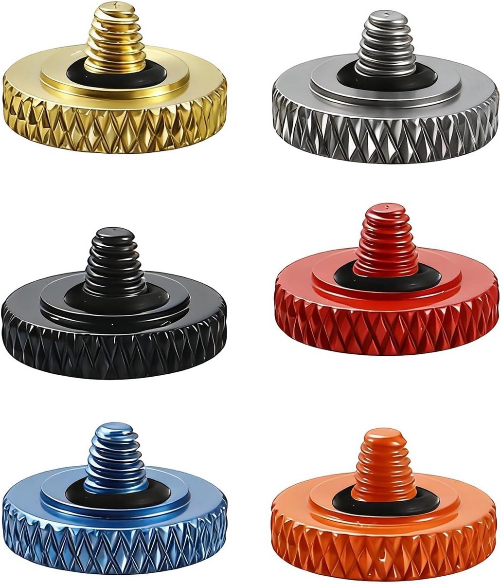 Camera Ontspanknop Set - Zachte Knop - Fotografie Stabiliteit - Messing Constructie - 6 Stuks - Meerdere Kleuren