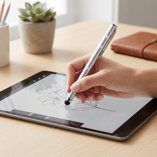 Blauw roze lichtroze oranje rhinestone touchscreen pen stylus pen set 5 stuks dames heren met glinsterende steentjes en rubber tip geschikt voor Apple, Samsung, Android van Merkloos — afbeelding 2