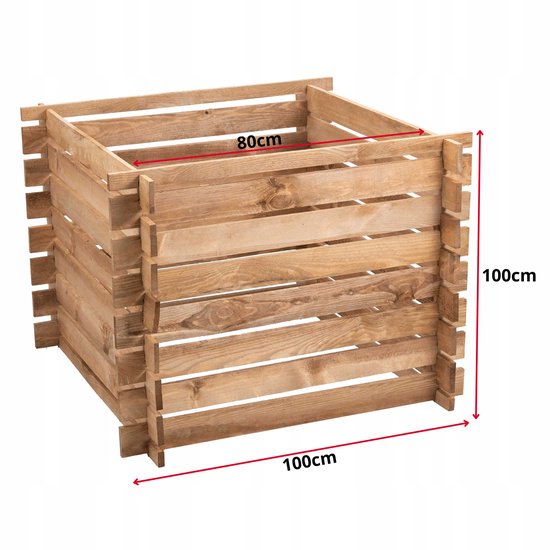 Houten Compostbak 500 l- 80x80cm.– Eenvoudig te Monteren Compostvat ...