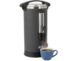 HCB® - Professionele Horeca Percolator - 8,7 liter - 55 kopjes - zwart - 230V - RVS / INOX Perculator - Elektrisch koffiezetapparaat - Volautomatische koffiemachine - 25x30x50.5 cm (DxBxH) - 2.70 kg - 1352