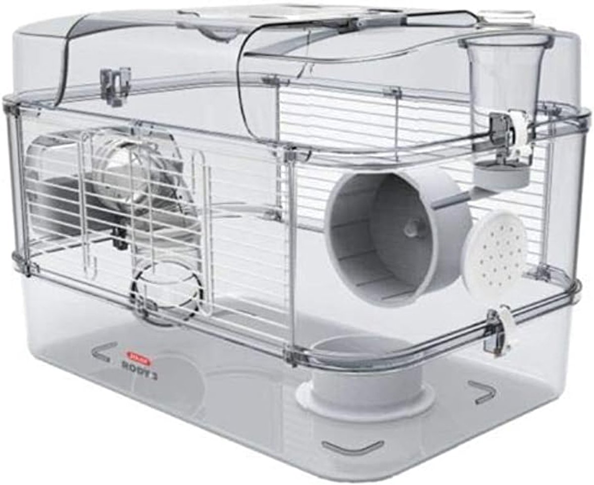 Kooi voor knaagdieren - Hamsterverblijf Muizenhuis - Veilig Huisdierenverblijf - Compact Ontwerp - 41x27x28 cm - Wit