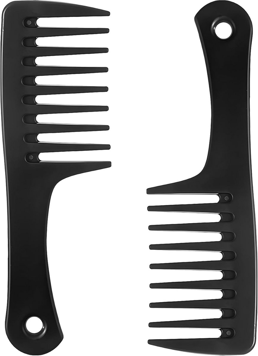 Krulkam set - Vingerstyler kam - Krullen stylen - Antistatisch koolstofvezel - Ca 16 cm - Zwart