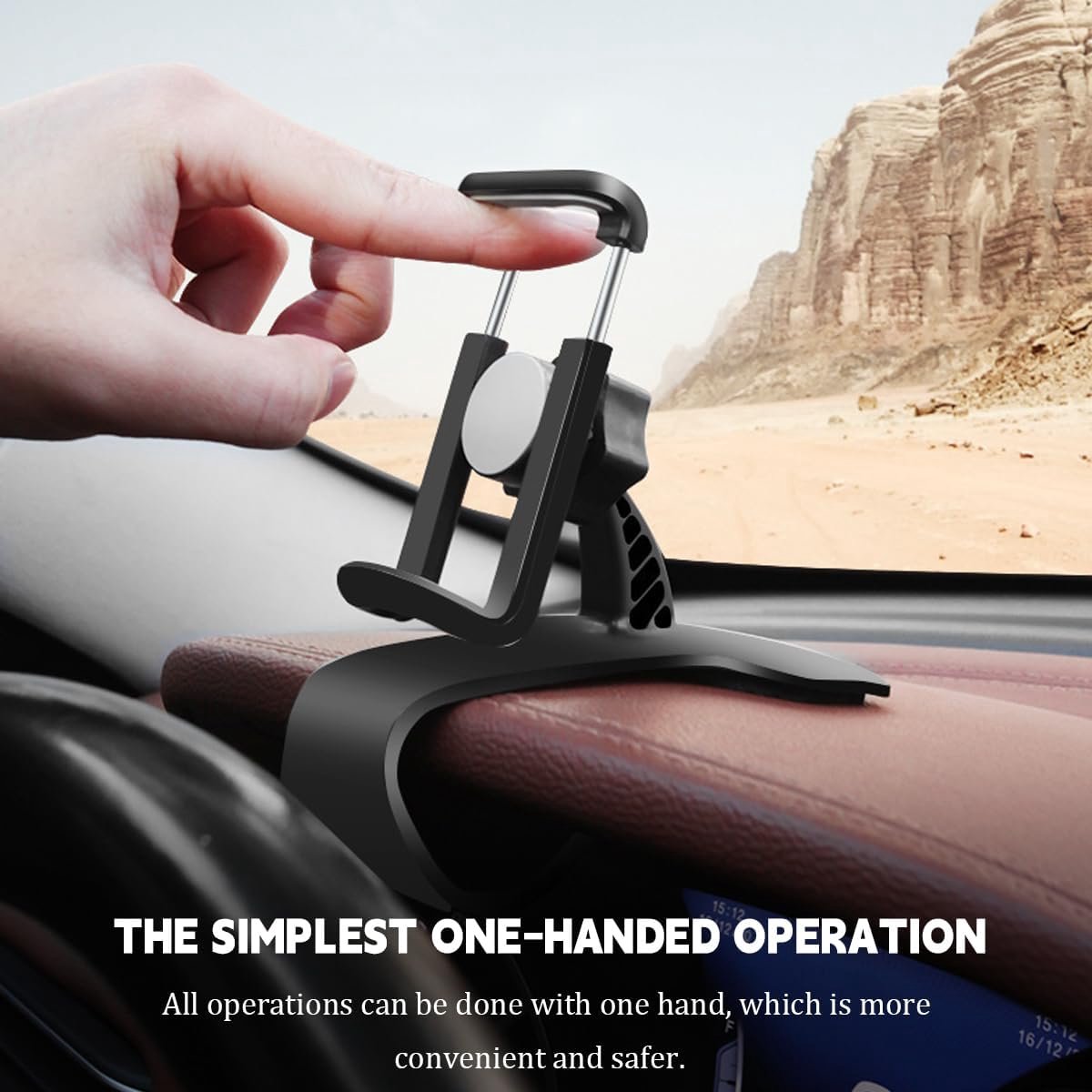Mobiele telefoonhouder clip voor het dashboard, autotelefoonhouder 360 graden draaibaar, multifunctionele telefoonhouder voor het dashboard, universele auto-accessoires – foto 3