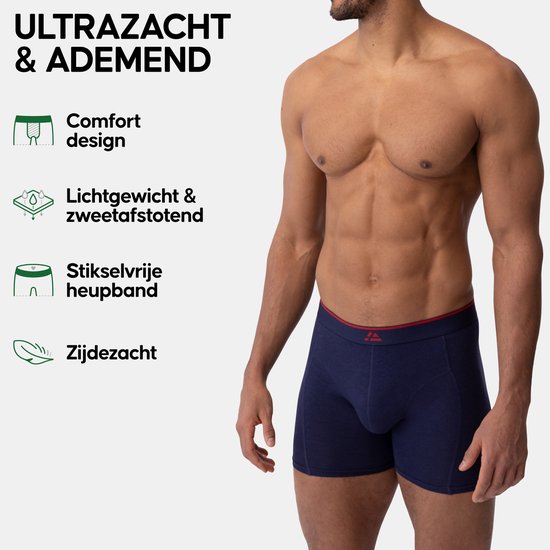DANISH ENDURANCE Boxers Bamboe Viscose Sous-vêtements pour hommes - confort de port ultime - Pack de 6 - Bleu marine - Taille 3XL