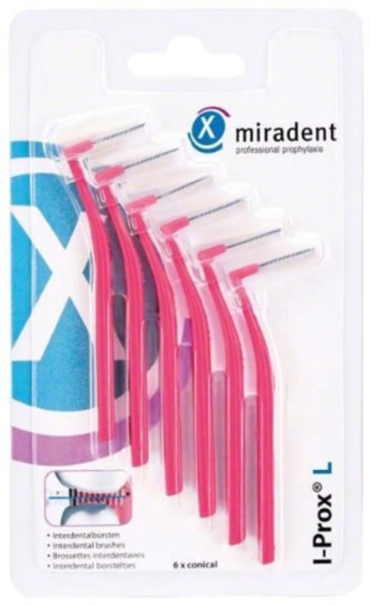 Miradent Interdentale Ragers I-Prox L 0,4 mm Roze - 6 stuks