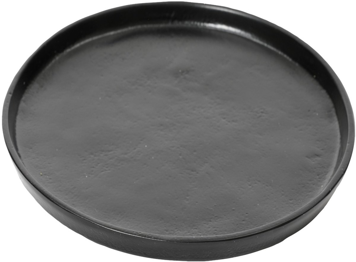 Decoris decoratiebord aluminium rond 35x2.5cm zwart