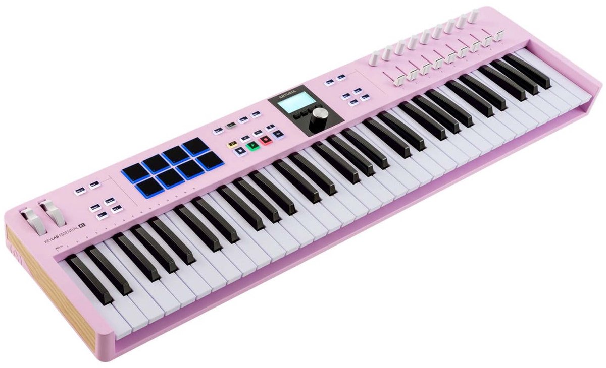 Arturia KeyLab Essential mk3 61 Rose Quartz MIDI controller met 61 toetsen, pads en DAW-integratie