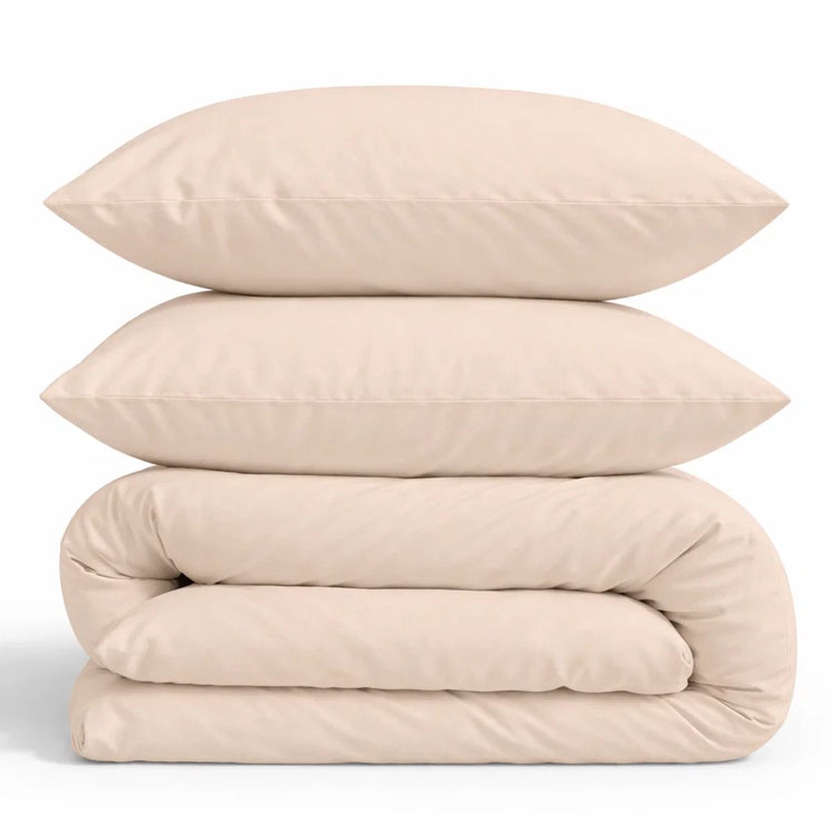 Decoware Dekbedovertrek Uni - Lichtzand - Katoensatijn - Inclusief kussenslopen - Lits-jumeaux - 240x220 + 2st. 60x70 cm