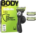 Gillette Labs BODY + INTIMATE scheersysteem, zwart met groen, "OUR SAFEST BODY SHAVE"