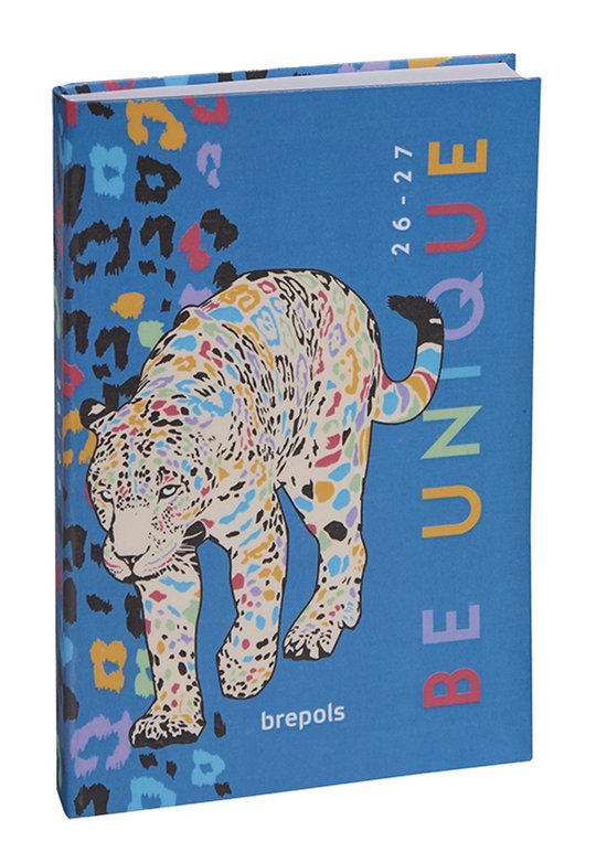 Brepols agenda 2026-2027 - POZOOTIVITY - Schoolagenda - 1 dag per pagina - Semi-soepele omslag - Dagoverzicht - Blauw - 11.5 x 16.9 cm