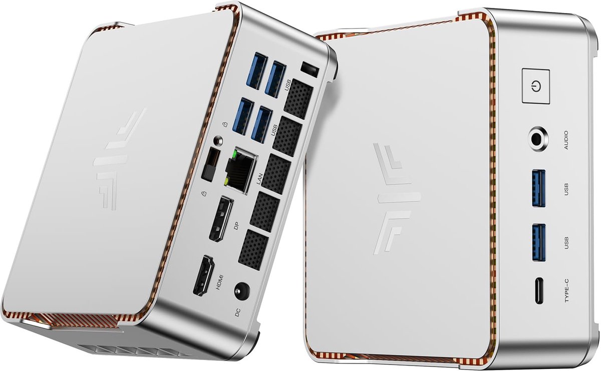 NiPoGi P2 Mini PC - АMD Ryzen R2544( 4C/ 8T, tot 3,70 GHz) - 16 GB DDR4 512 GB M.2 SSD - 4K Triple Display - HDMI - Type-C - DP