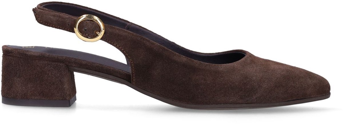 No Stress - Dames - Bruine suède slingbacks - Maat 42