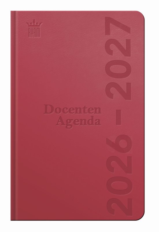 Ryam | Docenten agenda DeLuxe | 2026/2027 | Genaaid gebonden | 15 x 20 cm | 12 mnd | Rood |