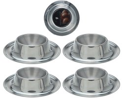 Excellent Houseware - Eierdopset - RVS 4 stuks