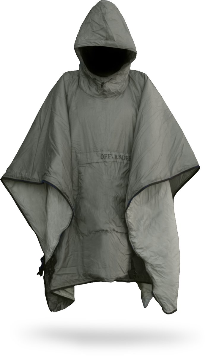 OFFLANDER - Regenponcho - Waterdicht - Grijs - Met Verwarming