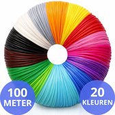 Montzys® 3D Pen Filament - 100 Meter & 20 Verschillende Kleuren - Navulling & Vullingen - Tekenen & Speelgoed