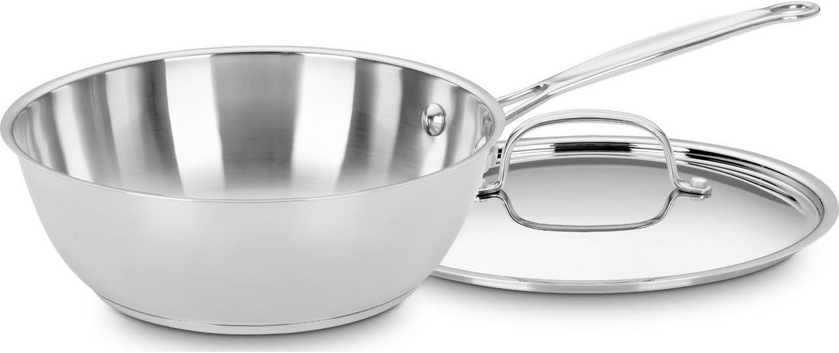 Kookpan met Deksel - Keukenpan Sauspan - Langzaam Koken - Aluminium Capsule Bodem - 24cm Diameter - Zilverkleurig