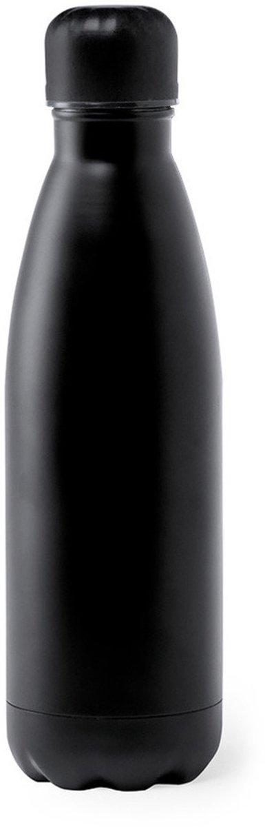 RVS waterfles/drinkfles zwart met schroefdop 790 ml - Sportfles - Bidon