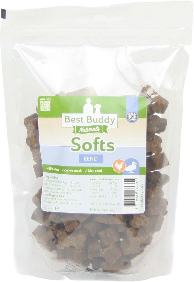 Softs Eend 180 gram - Trainingssnack - Glutenvrij - Best Buddy Pets