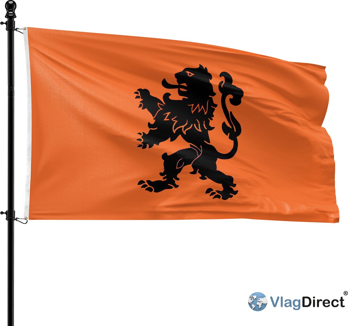VlagDirect - Oranje Leeuw vlag - Oranje vlag - Oranje voetbal vlag - Nederlands Elftal vlag - Hollandse leeuw vlag - 150 x 225 cm - XL vlag.
