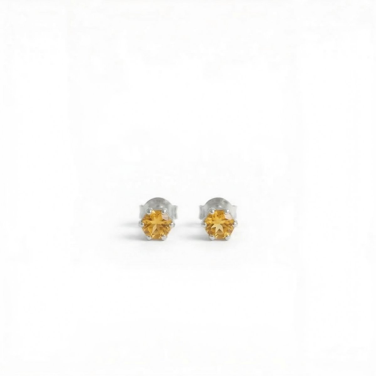 Oorknopjes Geboortesteen November Citrien Zilver | cadeau dames