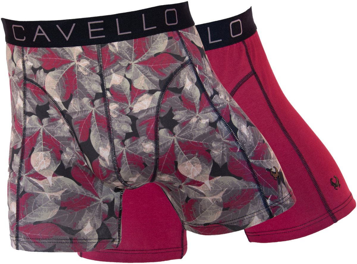 Cavello - 2-pack Boxershorts Rood / Zwart Ruit - L
