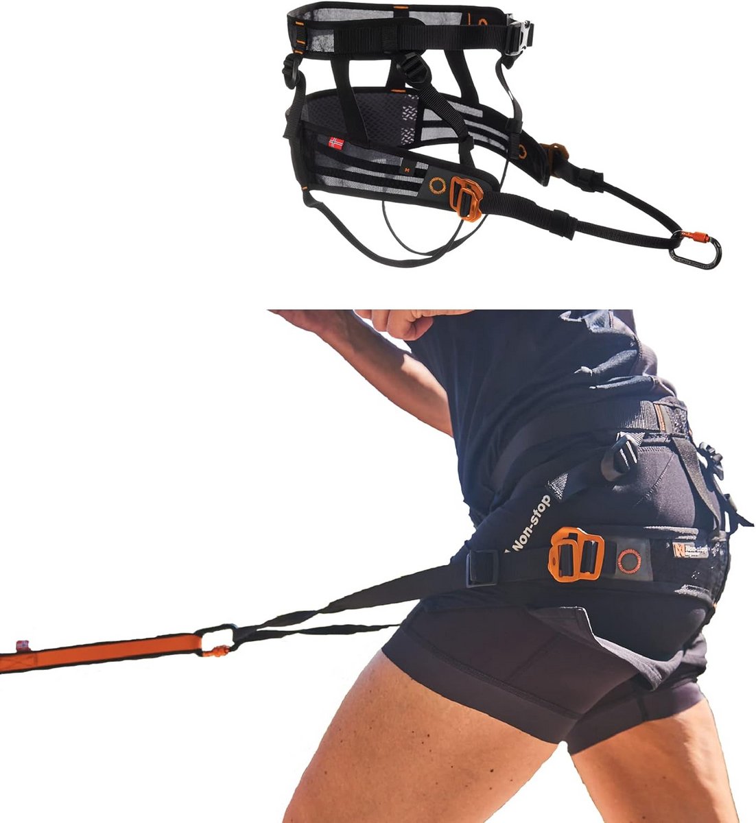 Hondenriem Handsfree - Canicross Riem - Sporten met Hond - Comfortabele Tailleriem - Maat L - Zwart