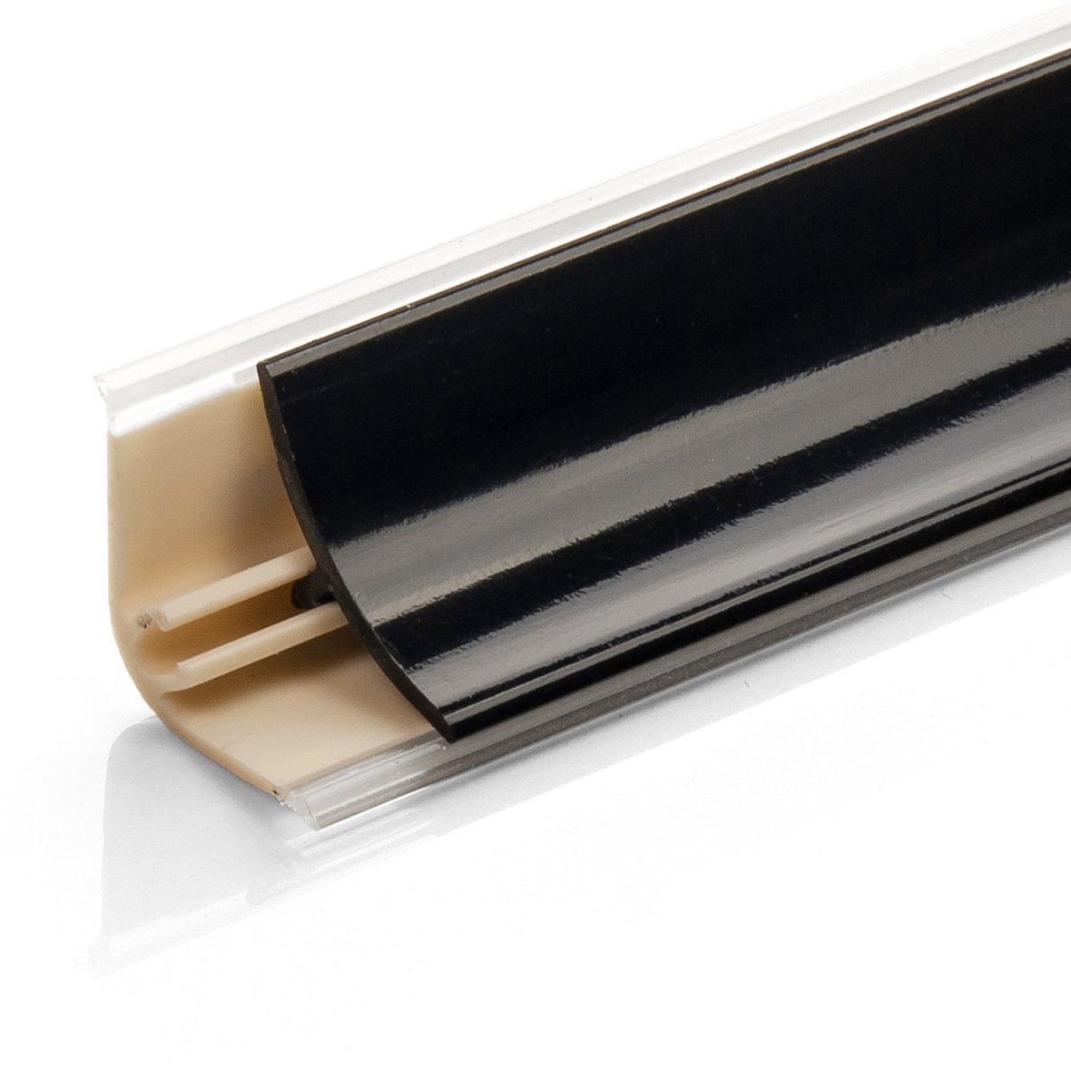 DQ-PP 3 m HOEKLIJST - Glanzend Zwart - 13 x 13 mm - PVC - Keukenlijst, Werkblad Afwerkingslijst, Keukenafwerkingslijst, Wandafwerkingslijst, Tafelbladlijsten
