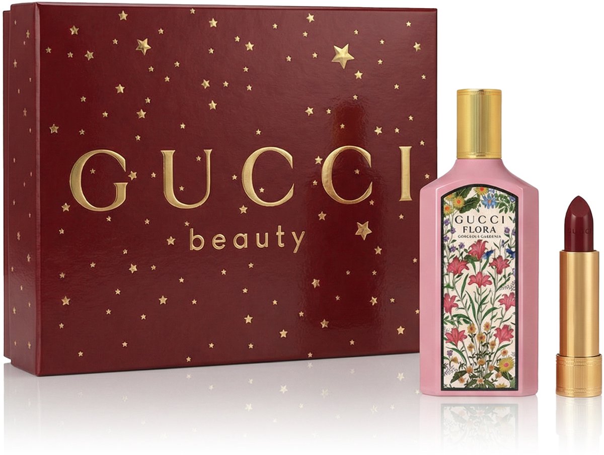 Gucci Flora Gorgeous Gardenia EDP 50 ml + Lipstick 509 Rouge De Beauté Brillant 1,8 g (woman)