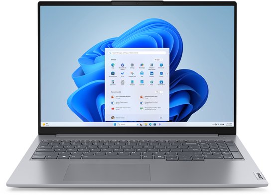 Lenovo ThinkBook 16 G7 ARP AMD Ryzen™ 5 7535HS Laptop 40,6 cm (16") WUXGA 16 GB DDR5-SDRAM 512 GB SSD Wi-Fi 6E (802.11ax) Windows 11 Pro Engels Grijs - Lenovo - Hoofdafbeelding