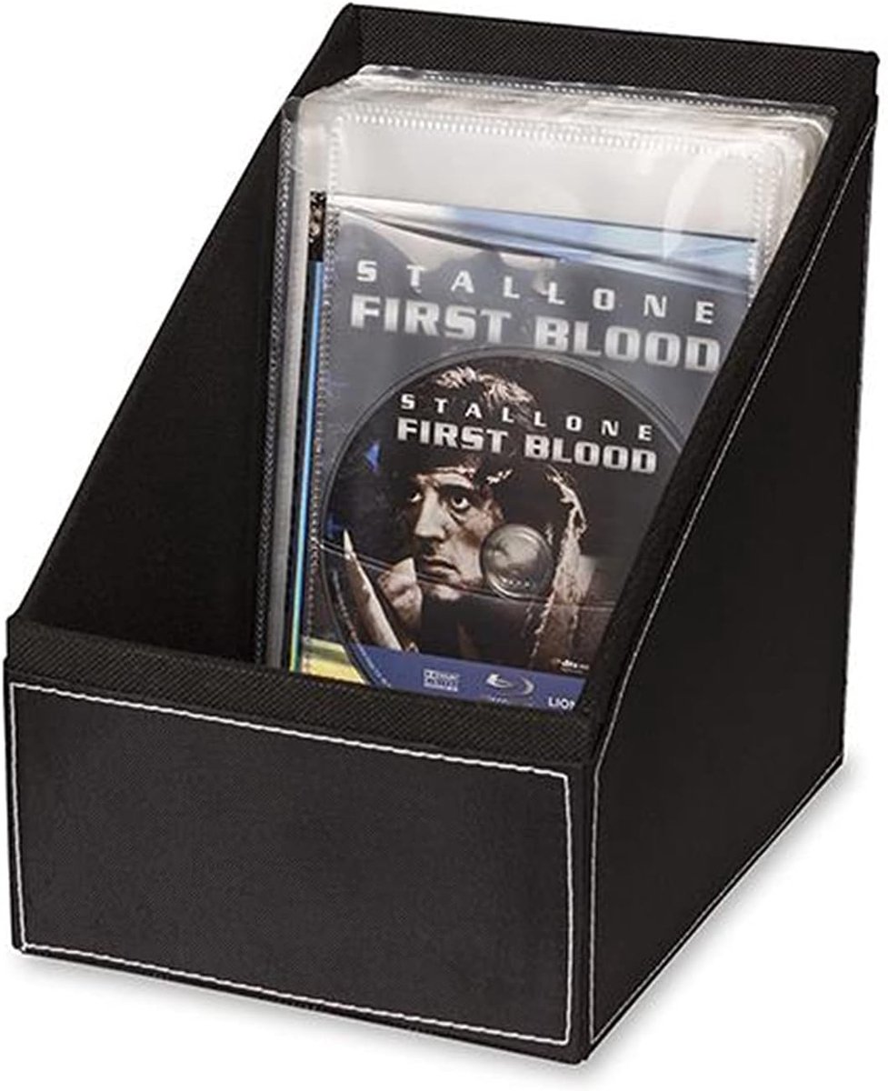 Media Opbergdoos - Dvd Hoesjes Houder - Films Sorteren - Inclusief 36 hoezen - 120 mm capaciteit - Zwart