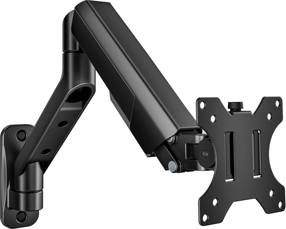 Monitor Wandhouder - Gasveer Arm - Flexibele Bevestiging - In Hoogte Verstelbaar - 17-42 Inch
