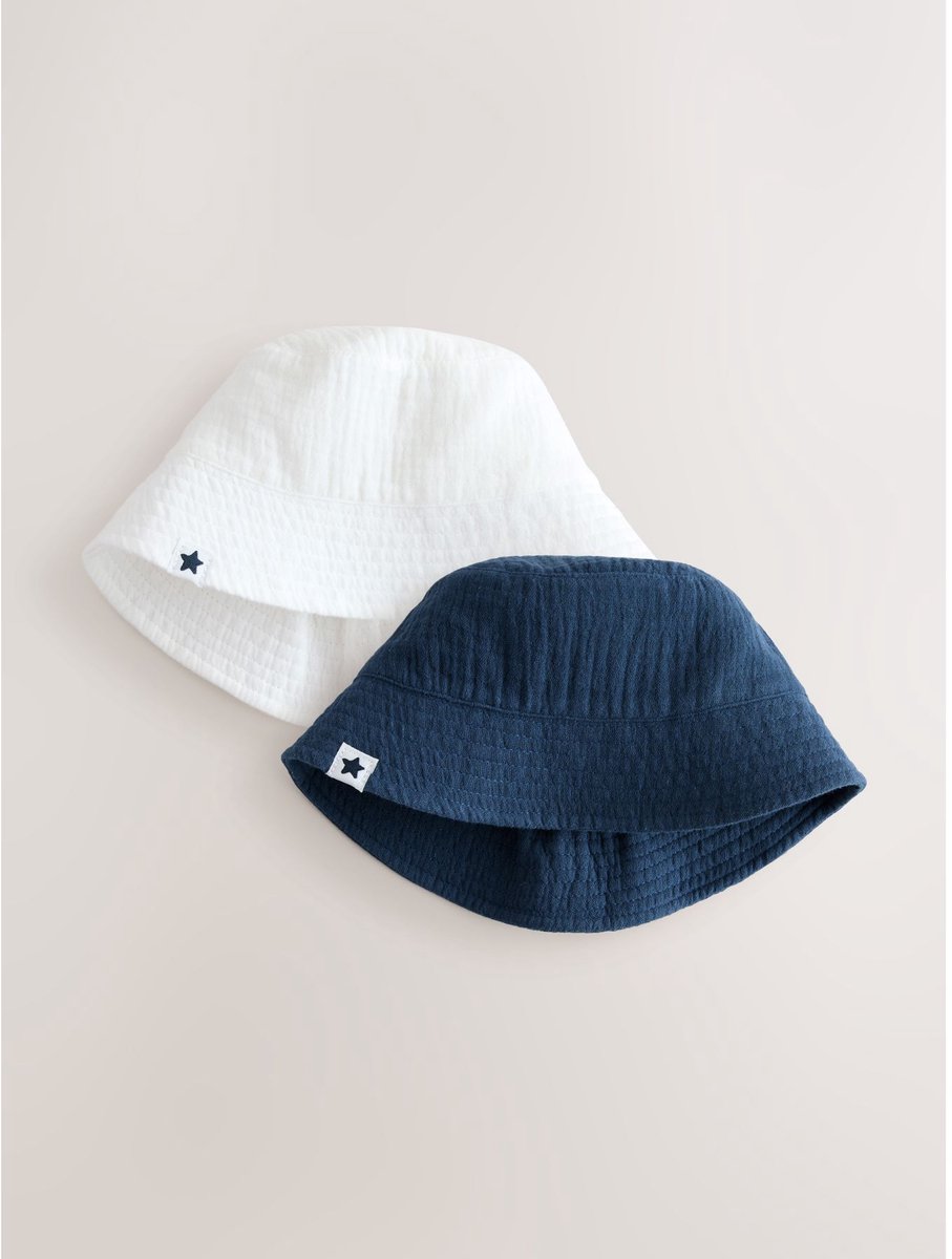 Next - Jongens - Set van 2 babyvissershoedjes - Wit