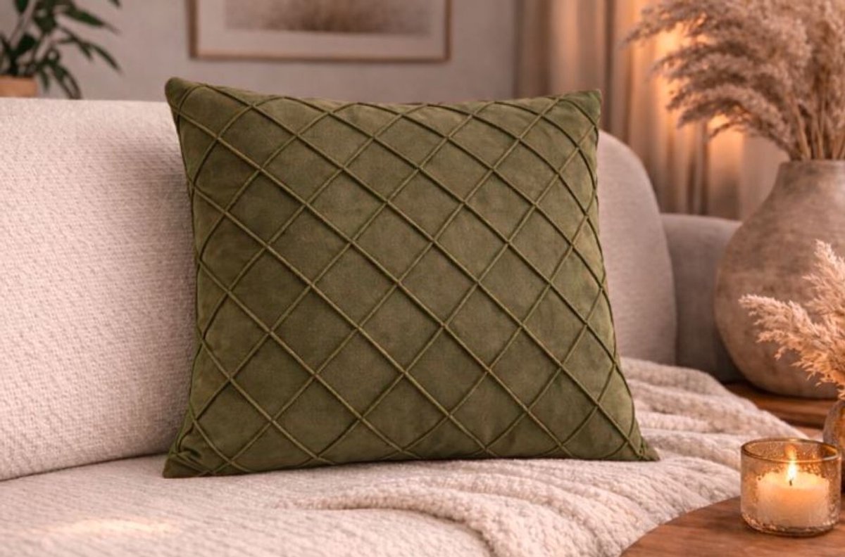 Velvet Cross kussenhoes - Fluweel - Sierkussenhoes - Sierkussen - 45x45 cm