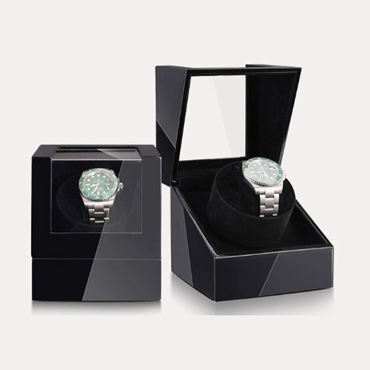 Gloovon® - Watchwinder - Horlogewinder voor 1 Horloge - Compact Fluisterstil <10dB - Antimagnetisch - USB Voeding - Zwart