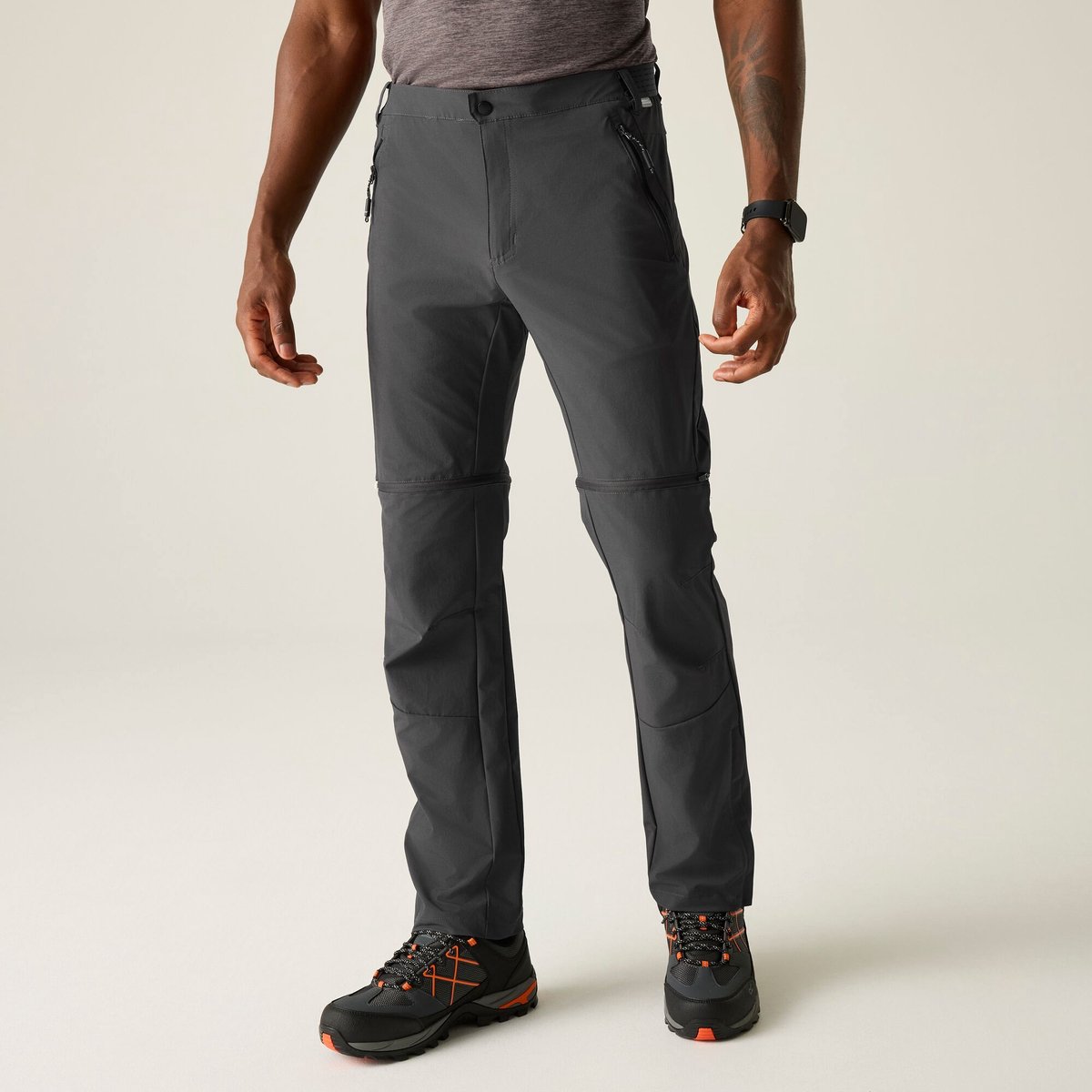 Heren Mountain Zip Off Broek Grijs