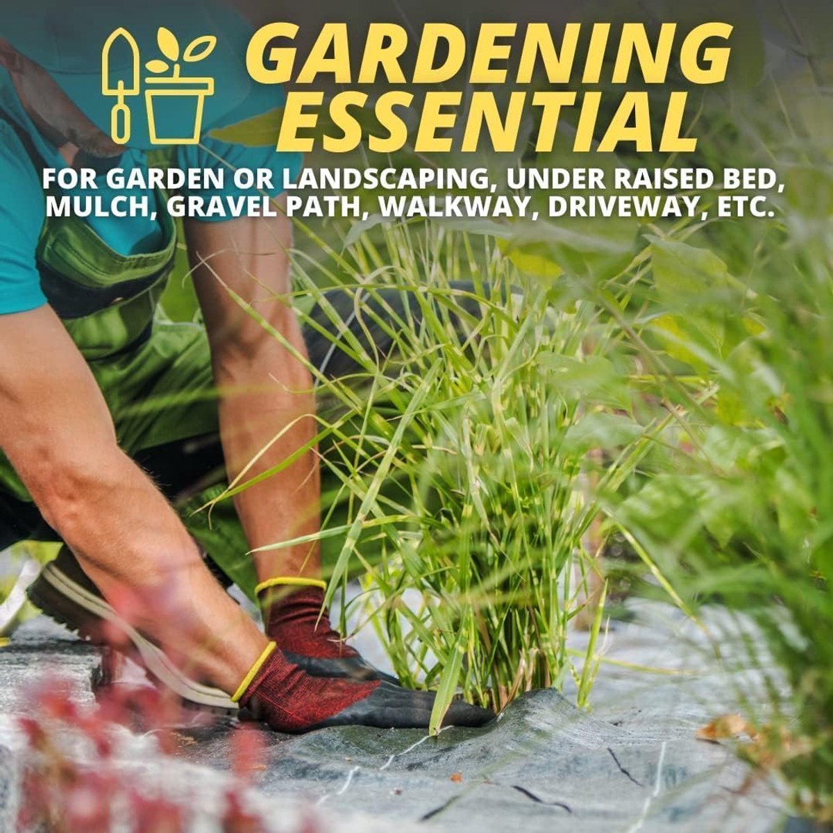 Onkruidbestrijdingsstof - Worteldoek grondzeil - Tuin aanleggen - Zonder chemische stoffen - 10m x 1m - Zwart