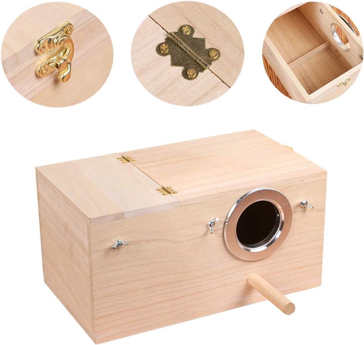 Houten Nestkast voor Papegaaienkooitjes en Kleine Vogels (XL)