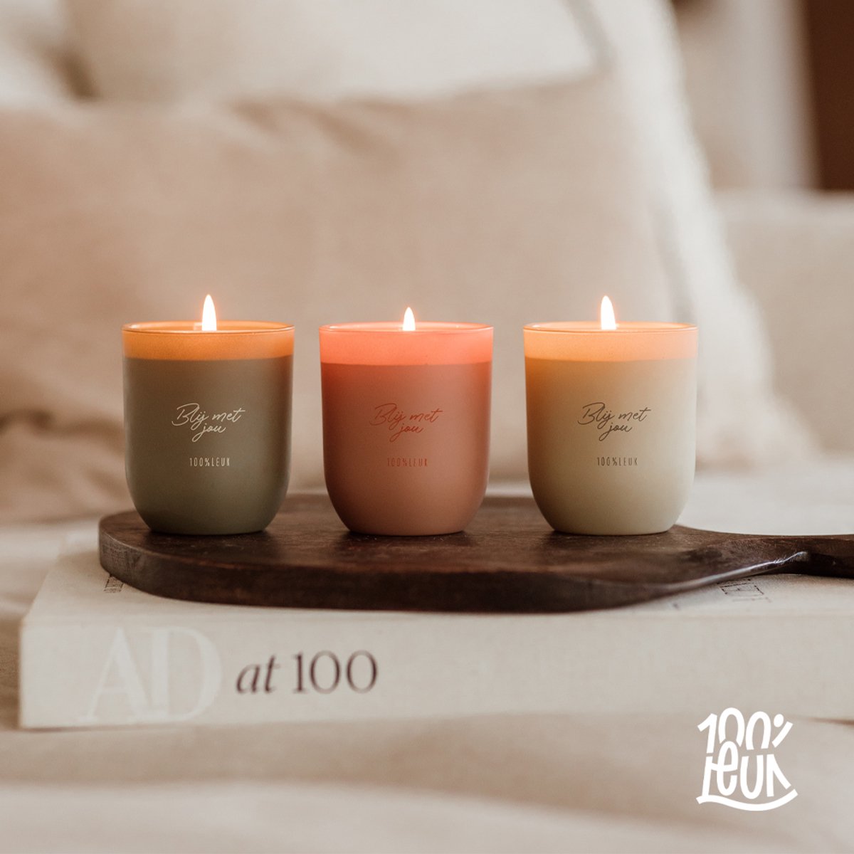 100%LEUK - Geurkaars in cadeauverpakking - Oma — cadeau in Wonen & Interieur - foto 3