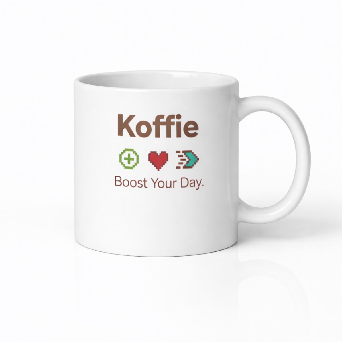 Koffie Boost Your Day Mok - Pixel Art Design