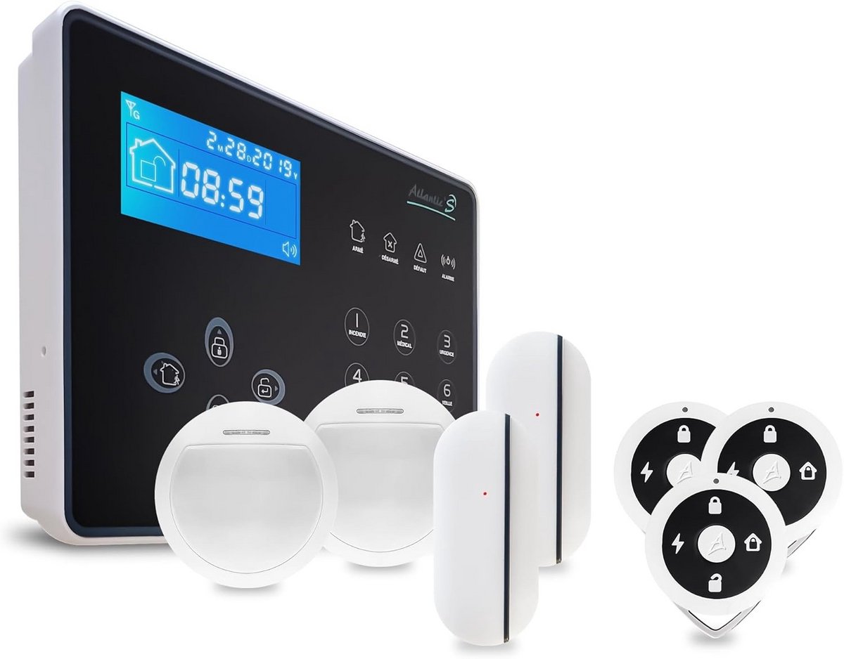 Draadloos Alarm Systeem - Home Beveiliging - Huis Beschermen - Dieren Immuun - Kit 2 - Zwart