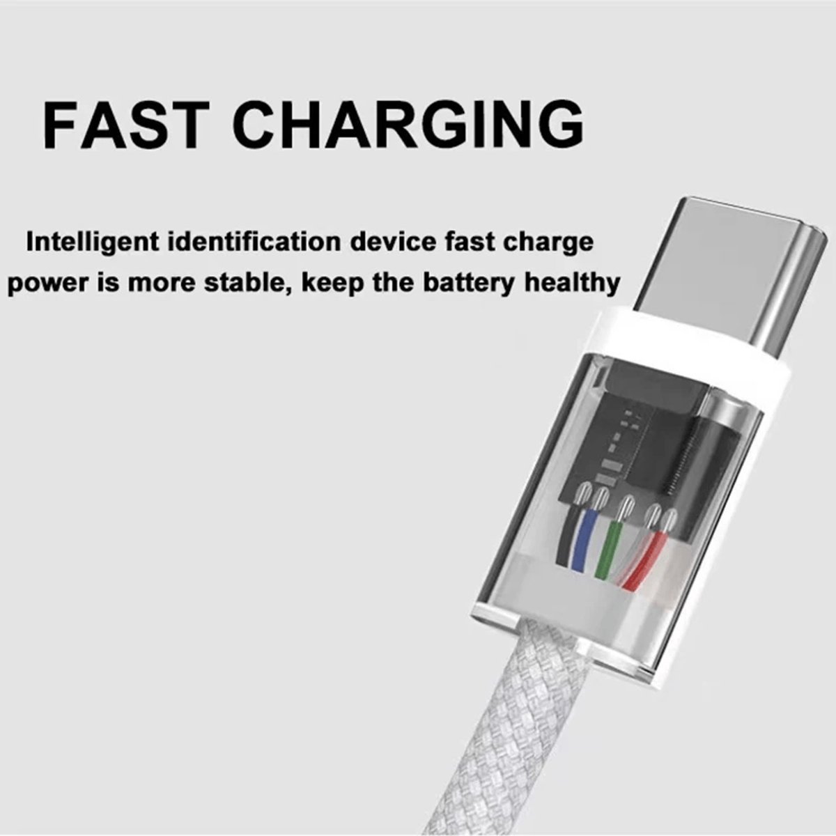 USB-C naar USB-C kabel 1,5m 100W snelladen Power Delivery 6A TPE/TPU voor iPhone 15/16, Samsung, MacBook, Xiaomi, Huawei - Afbeelding 2